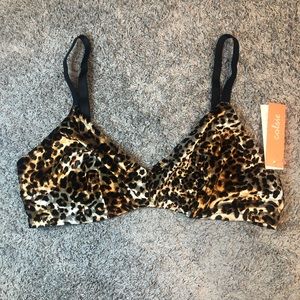 Leopard Velvet Bralette NWT